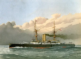 HMS Royal Sovereign, cuirassé de 1ère classe de la Royal Navy, vers 1890-1893