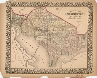 Plan de la ville de Washington - la capitale des États-Unis d