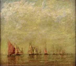 Bateaux vénitiens reflétant dans la mer calme