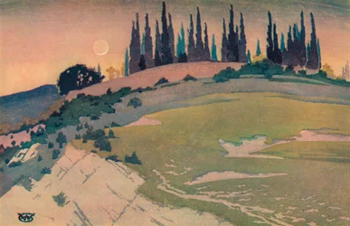 Le passage du croissant, Ombrie, vers 1913, 1928