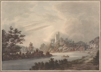 Paysage, château au bord d