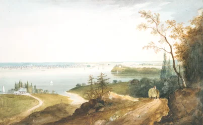 New York depuis Weehawk, vers 1820-23