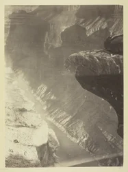 Vue vers le sud sur le Grand Cañon, fleuve Colorado, passage de Sheavwitz