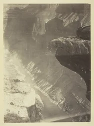 Vue vers le sud dans le Grand Cañon, rivière Colorado, Sheavwitz Crossing, 1872