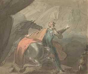 Un roi et un cheval avec des femmes fantomatiques, 1770-80