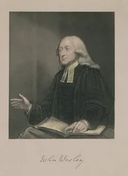 Portrait de John Wesley (1703-91) gravé par William Holl (1807-71) publié par A. Fullarton und Co.
