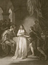 Vortigern et Rovena, gravé par Delatre, illustration de 