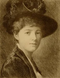 Sans titre (femme au chapeau à plumes)