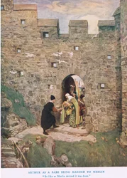 Arthur bébé remis à Merlin, illustration de 
