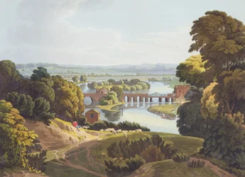 Pont de Caversham, près de Reading, gravé par Robert Havell le Jeune, publié en 1818