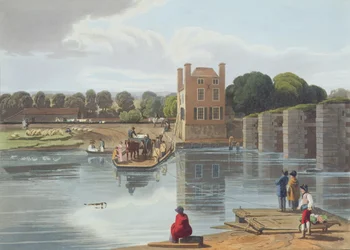 Bac de Datchet, près de Windsor, gravé par Robert Havell le Jeune (1793-1878) publié en 1818