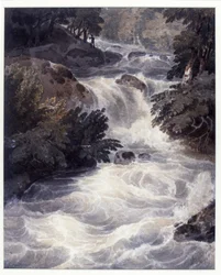 Cascade à Ambleside, vue à travers une fenêtre, 1807
