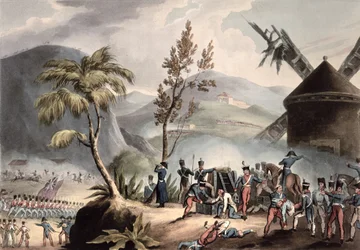 Bataille de Roleia, 17 août 1808, gravée par Thomas Sutherland (aquatinte)