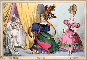 Matin Midi Soir, vers 1828 (gravure coloriée à la main)