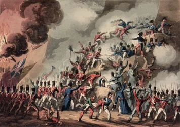 Assaut de Saint-Sébastien, 31 août 1813, gravé par Thomas Sutherland