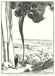Le magicien les a enflammés, et quand ils étaient en feu, il a jeté de l
