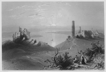 Sept Églises de Clonmacnoise, sur le Shannon (gravure)
