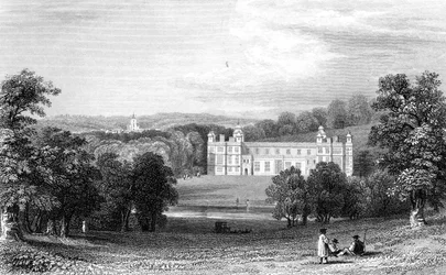 Audley End, Essex, gravé par Henry Adlard, 1832