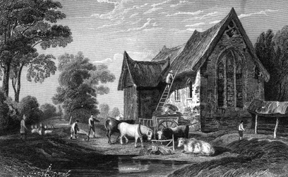 Abbaye de Coggeshall, Essex, publiée par George Virtue, 1833