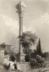 Colonne de Marcien, Istanbul, Turquie, gravée par H. Adlard