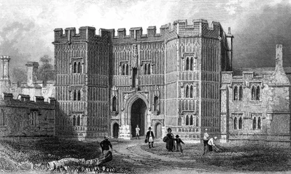 Porte du prieuré de St. Osyth, Essex, gravée par Henry Adland, 1833
