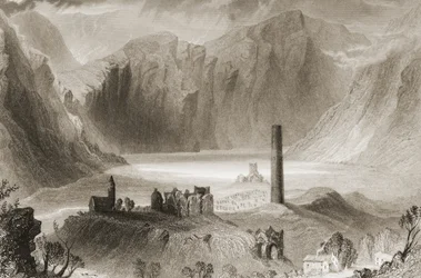 Glendalough, Comté de Wicklow, Irlande, tiré de 