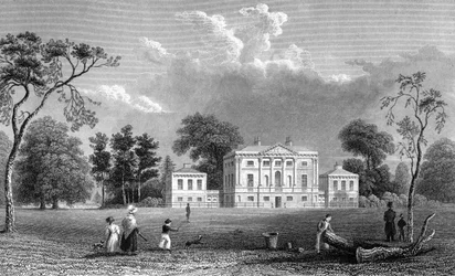 Hare Hall, Essex, gravé par E. Young, 1833