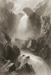 Tête de la vallée du Diable, comté de Wicklow, Irlande, de 