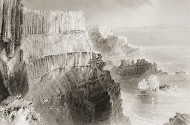 Plaiskin Cliff, près de la Chaussée des Géants, comté d