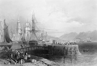 Port Glasgow, gravé par J.W. Appleton, 1841 (gravure)