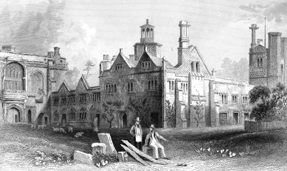 Prieuré de St. Osyth, Essex, gravé par John Rogers, 1832