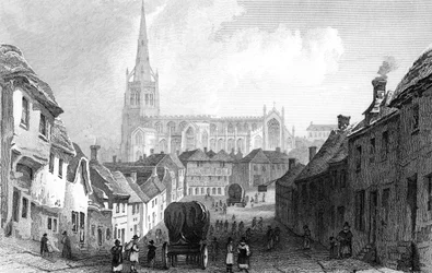 Thaxted du sud, Essex, gravé par J. Rolph, 1832