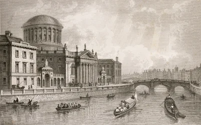 Les quatre cours de justice, Dublin, gravé par Owen