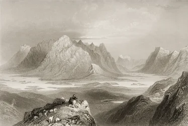 Vue de Cloonacartin Hill, Connemara, Comté de Galway, de 