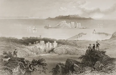 Vue du château de Howth, comté de Dublin, Irlande, de 