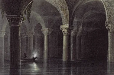 Yere Batan Serai (Les Cisternes) Istanbul, gravé par J.T. Willmore