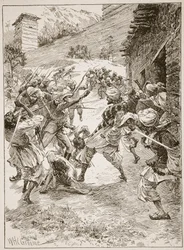 Lieutenant Harley, à la tête de quarante Sikhs et soixante Cachemiris, a pris d