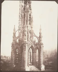 Monument Scott avant son achèvement, Édimbourg
