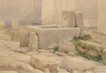 Fontaine pompéienne et abreuvoir à chevaux, 1880