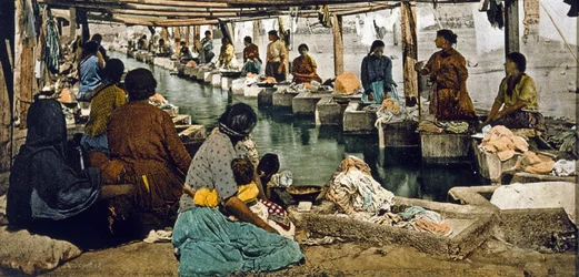 Jour de lessive à Mexico, pub. Detroit, 1880-1900
