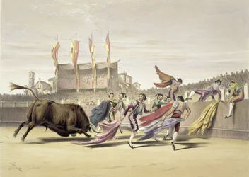 Chulos jouant avec le taureau, 1865