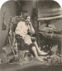 Don Quichotte dans son cabinet de travail, 1855, imprimé en 1857 (photo)
