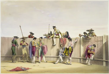 Toreros se reposant entre les taureaux, 1865