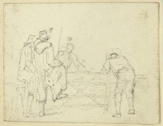 Cinq figures à la porte