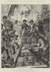 Commémoration de la bataille de Trafalgar, HMS Victory le 21 octobre 1805, à Trafalgar