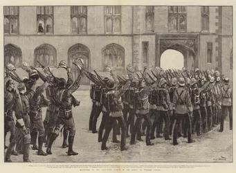 Inspection des Grenadier Guards par la Reine au Château de Windsor