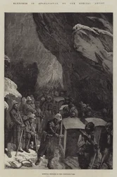 Croquis en Afghanistan, hôpitaux Dhoolies dans le col de Jugdulluk