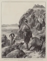 La crise orientale, le messager des amiraux de la flotte internationale arrivant aux avant-postes des insurgés à Malaxa