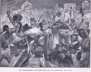 Les Highlanders capturant Cawnpore 1857 après J.-C.