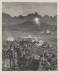 Le soulèvement de la frontière indienne, avec la force de Sir Bindon Blood, une attaque nocturne sur le camp à Nawagai, la dernière ruée de 4000 Ghazis à l